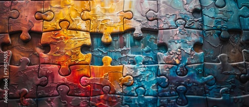 A puzzle where pieces cooperate, forming a mosaic of mutual benefit collaborative synergy