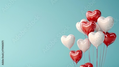 valentines day heart balloons floating in sky love and celebration concept copy space