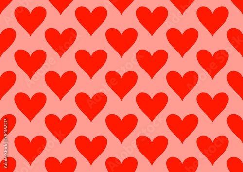 Red hearts background. Pattern with hearts. Hearts. Valentine's Day. Postcard. Valentine's Day. Wallpaper. Background with red hearts