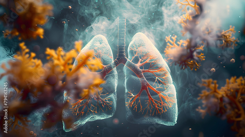 Human Lung model illness, Lung cancer and lung disease,