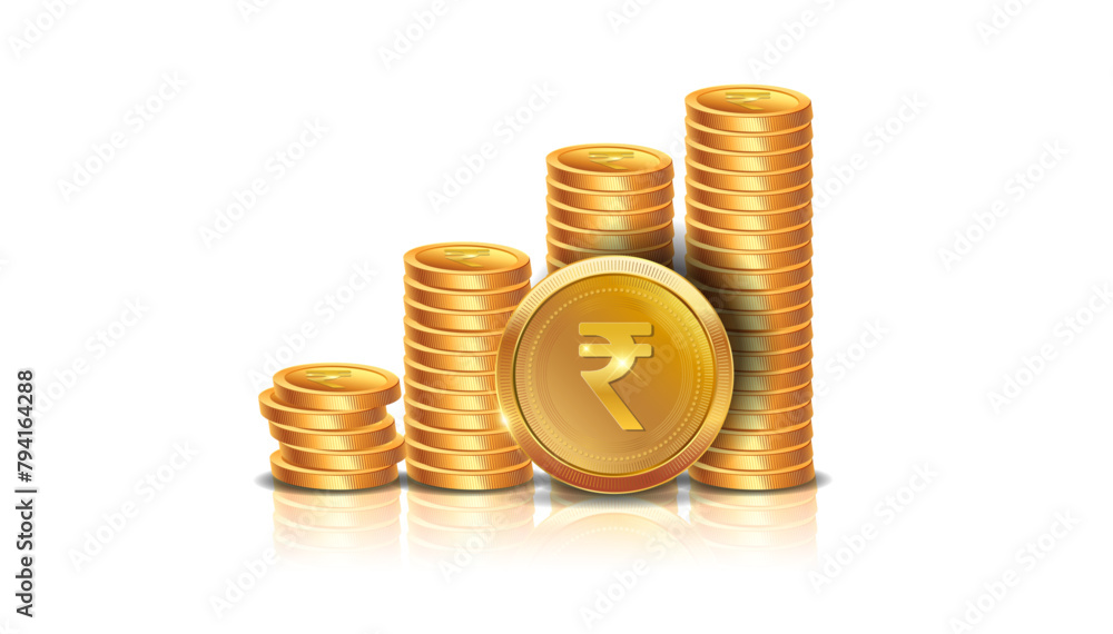 Growth of Money, business, finance. Indian rupee digital money currency Gold coin wealth EPS vector illustration. Growth of Money, business, finance. Indian rupee digital money currency Gold coin wealth EPS vector illustration.