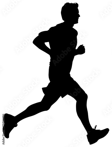 Silhouette of a man jogging 