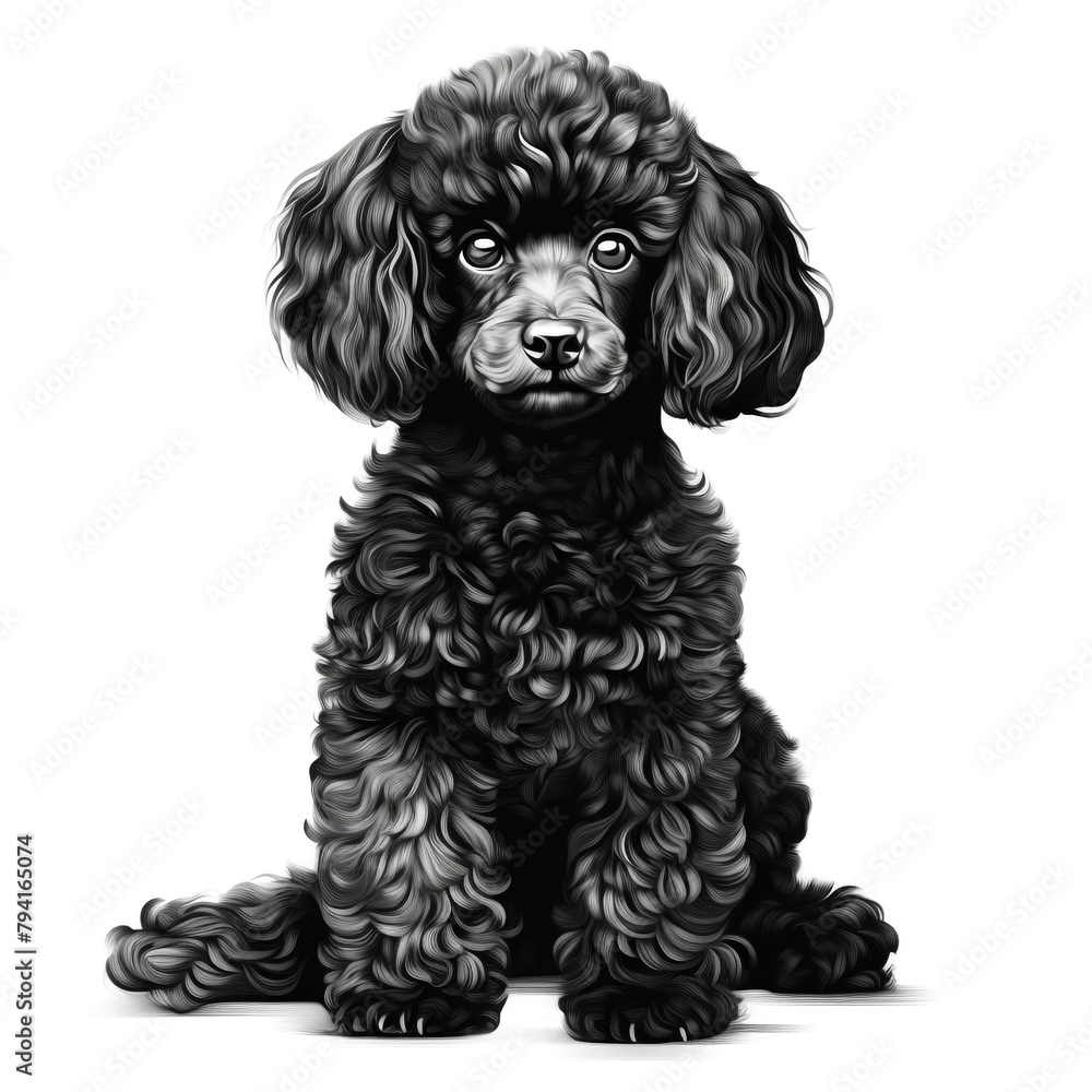 clipart poodle sitting сreated with Generative Ai clipart poodle sitting сreated with Generative Ai