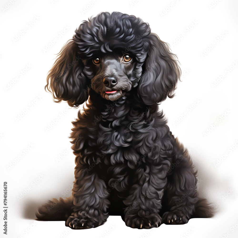 clipart poodle sitting сreated with Generative Ai clipart poodle sitting сreated with Generative Ai