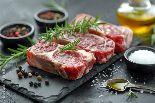 Refined Raw Lamb Chops with Rosemary and Sea Salt