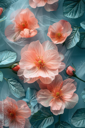 Wallpaper Mural A decorative pillow design featuring watercolor flowers, their edges soft and colors naturally diffu Torontodigital.ca