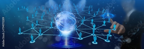 Canvas Print The concept of connecting the world without borders Connect, communicate without limits, communicate without borders