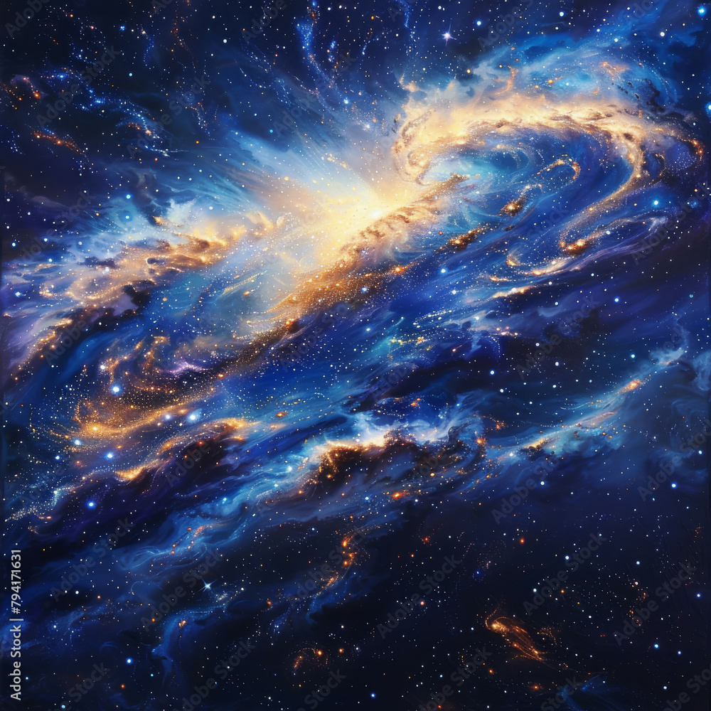 Fototapeta premium Milky Way Symphony A Celestial Tapestry of Stars - Light and Nebulae