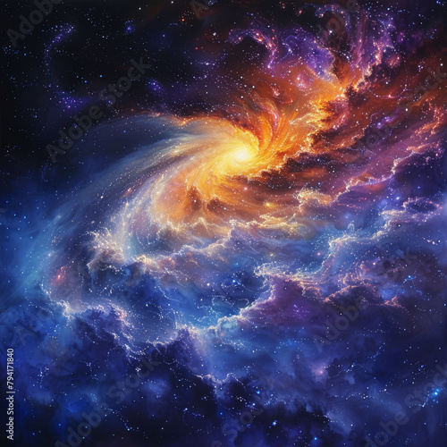 Milky Way Symphony A Celestial Tapestry of Stars - Light and Nebulae