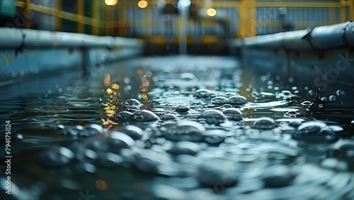 Closeup of tank with murky water highlights need for proper wastewater treatment. Concept Wastewater Treatment, Environmental Impact, Water Pollution, Industrial Practices, Sustainable Solutions