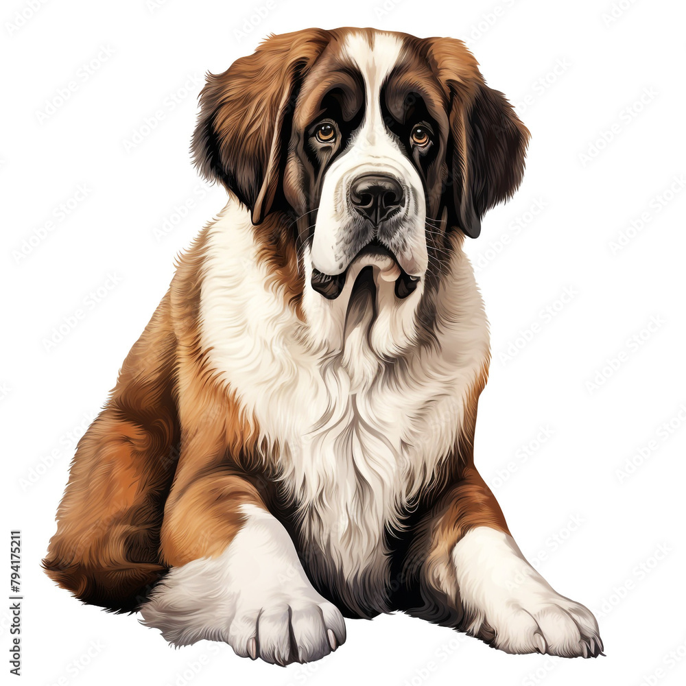 clipart saint bernard sitting сreated with Generative Ai clipart saint bernard sitting сreated with Generative Ai