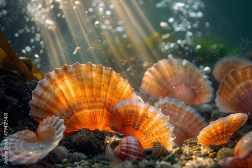 A photograph of ocean acidification effects on shellfish, showing the chemical reactions that weaken