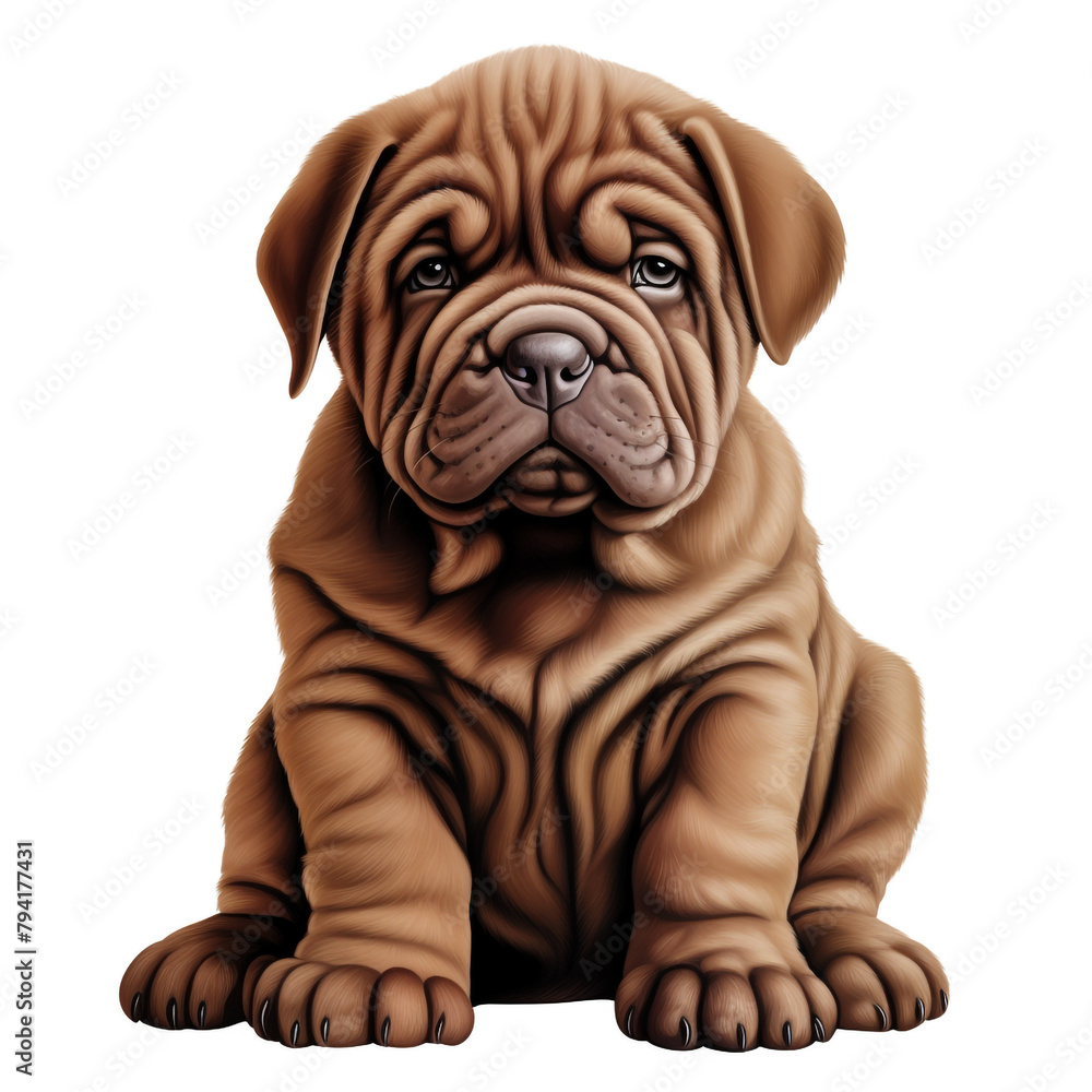 clipart shar pei dark hair sitting сreated with Generative Ai clipart shar pei dark hair sitting сreated with Generative Ai