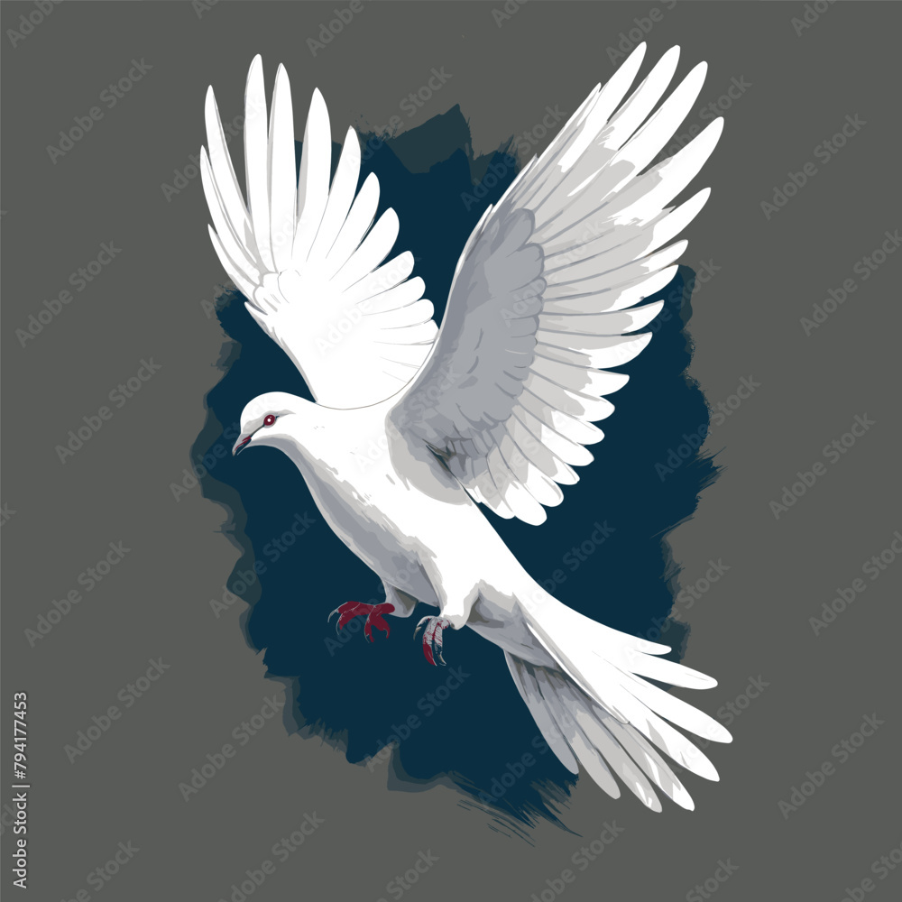 A White Dove Flying Like A Pigeon In Peace sign A White Dove Flying Like A Pigeon In Peace sign