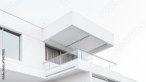 Minimalist Architecture, White building facade with clean lines and no distractions
