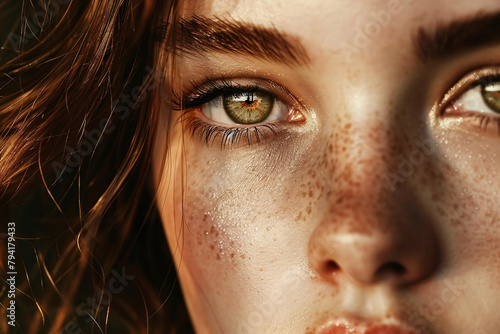 close up of eye of beautiful woman photo