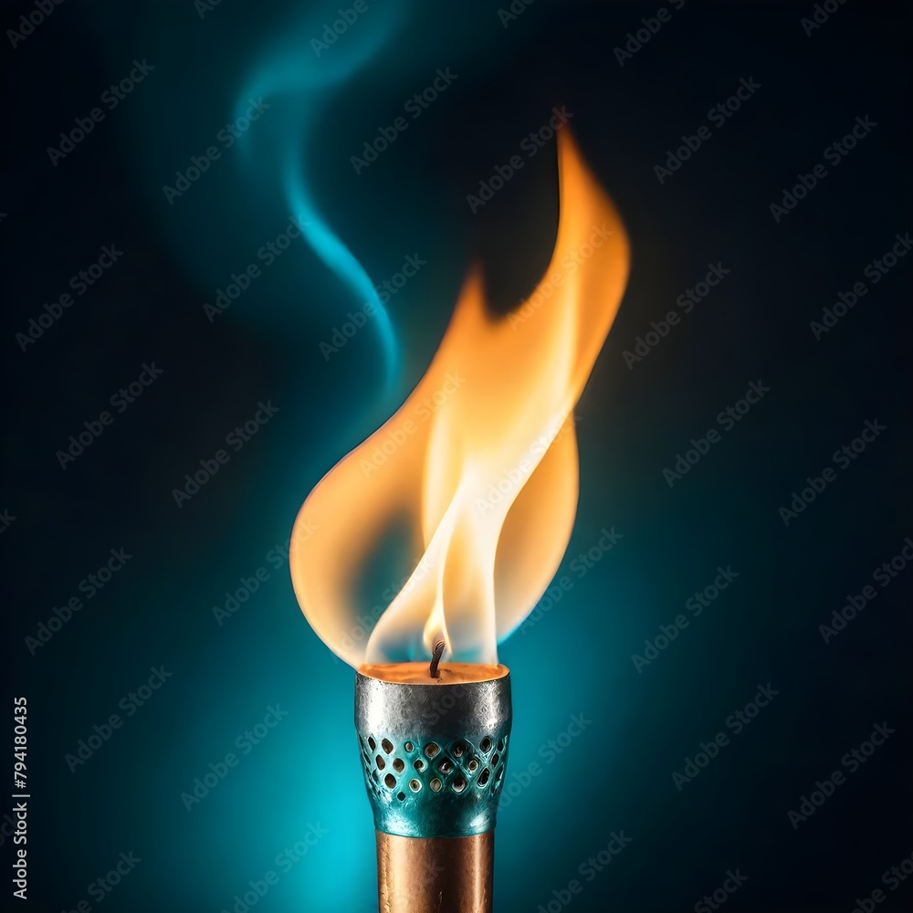 torch flame burning at Night on a black background torch flame burning at Night on a black background