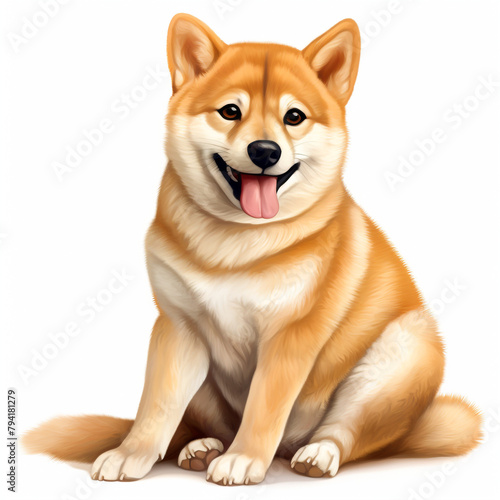 clipart shiba inu sitting сreated with Generative Ai