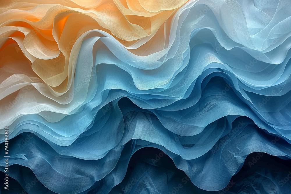 Obraz premium A simple yet elegant background with a delicate wavy texture in shades of blue