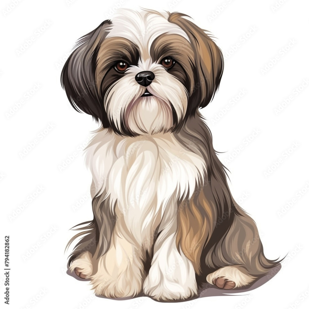 clipart shih tzu sitting сreated with Generative Ai clipart shih tzu sitting сreated with Generative Ai