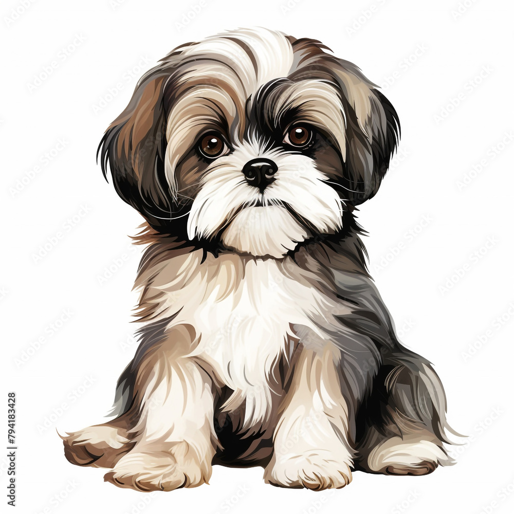 clipart shih tzu sitting сreated with Generative Ai clipart shih tzu sitting сreated with Generative Ai
