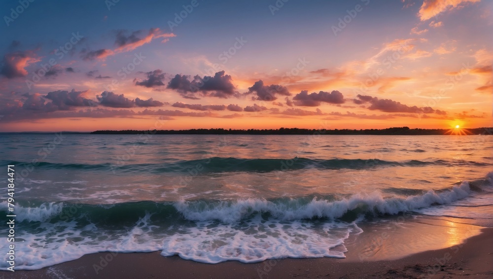 Colorful Sunset Panorama Over the Horizon