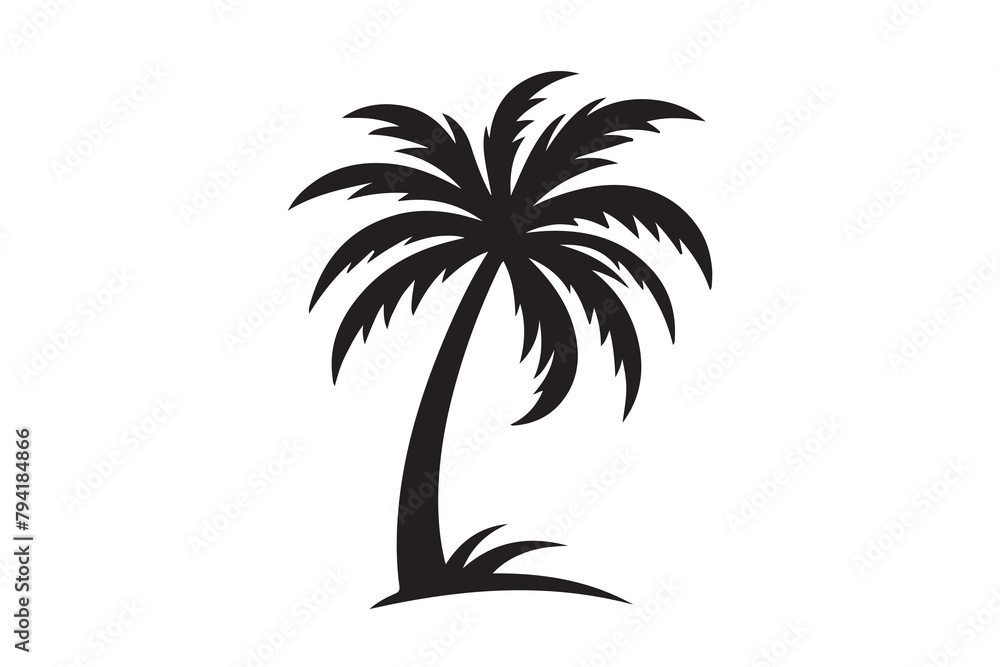Silhouette of Palm tree Vector, Palm tree silhouette