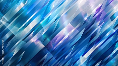 glow gradient abstract polygon pattern on blue background. Generated AI