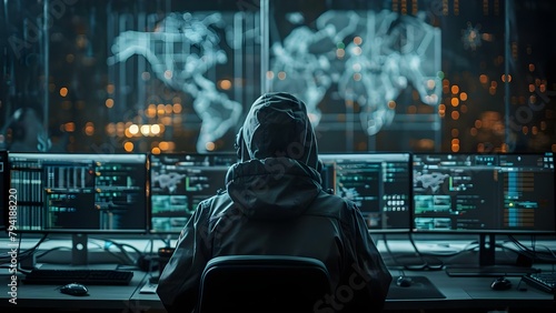 Ethical hackers test systems to prevent cyber attacks and protect data. Concept Cybersecurity, Ethical Hacking, Data Protection, System Testing, Cyber Attacks photo