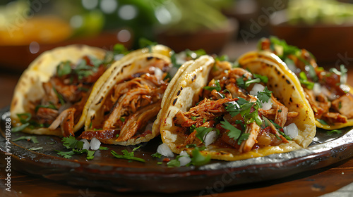 authentic mexican barbacoa, carnitas and chicken tacos