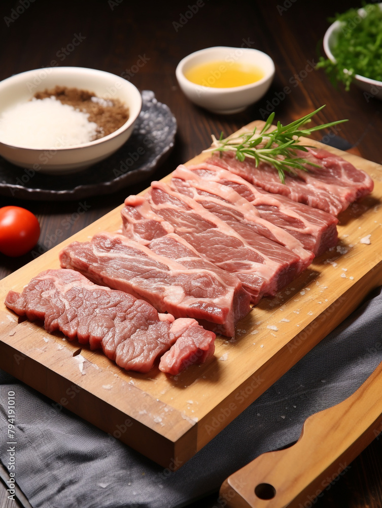 wagyu meat Japanese juicy cheese on the table сreated with Generative Ai wagyu meat Japanese juicy cheese on the table сreated with Generative Ai