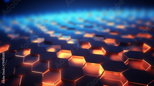 Abstract background hexagon pattern with glowing lights © ProArt Studios