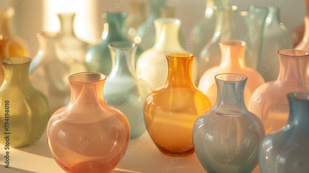 Collection of Elegant Hand-blown Glass Vases Collection of Elegant Hand-blown Glass Vases
