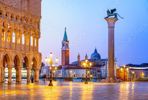 Saint Mark's Square and San Giorgio Maggiore in Venice, Italy photo