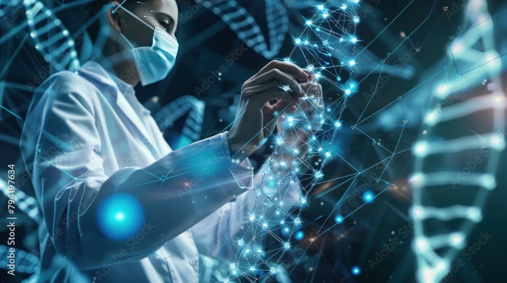Medicine doctor touching medical global network, Computing electronic medical record Medicine doctor touching medical global network, Computing electronic medical record