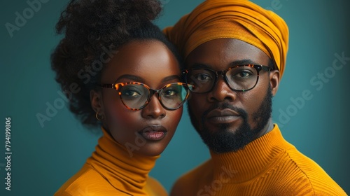 Diverse African Eyewear Fashion Portraits Generative AI