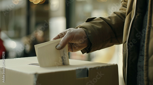 close up de mano de un hombre emitiendo su voto votando para elegir a sus gobernantes con libertad y democracia voto libre y legal