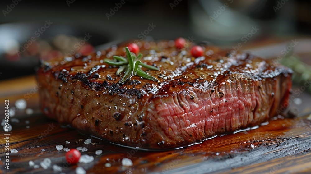 Mouthwatering Half-Cut Seared Steak Generative AI Mouthwatering Half-Cut Seared Steak Generative AI
