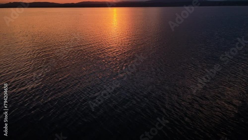 le lac marin au crépuscule, le barcarès, france photo