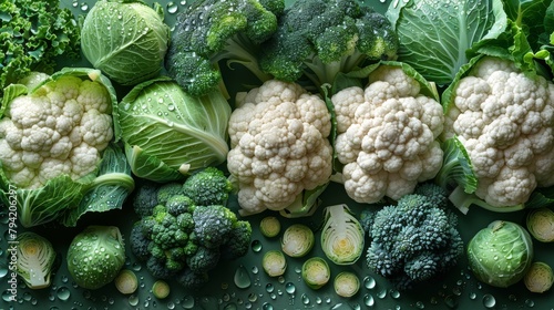 Vibrant Cruciferous Vegetable Mosaic Generative AI