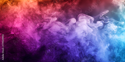 Vibrant Abstract Background With Colorful Particles Smoky Texture Abstract multicolored smoke on black background Color clouds