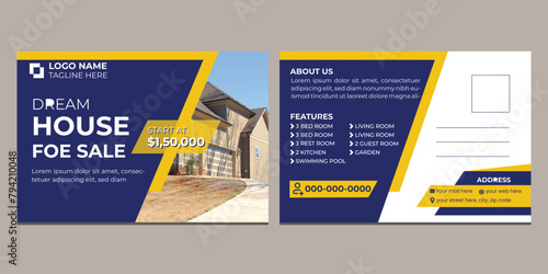 Dream House for Sale Postcard design Eddm card Brochure real estate realtor