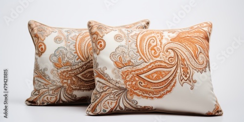 Decorative pillows on white background 