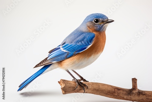Eastern Bluebird bird on white background  © Tor