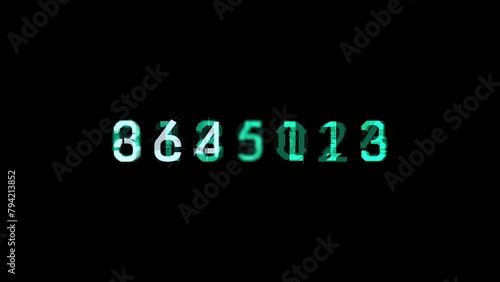 Encrypted random number sequence, shades of green