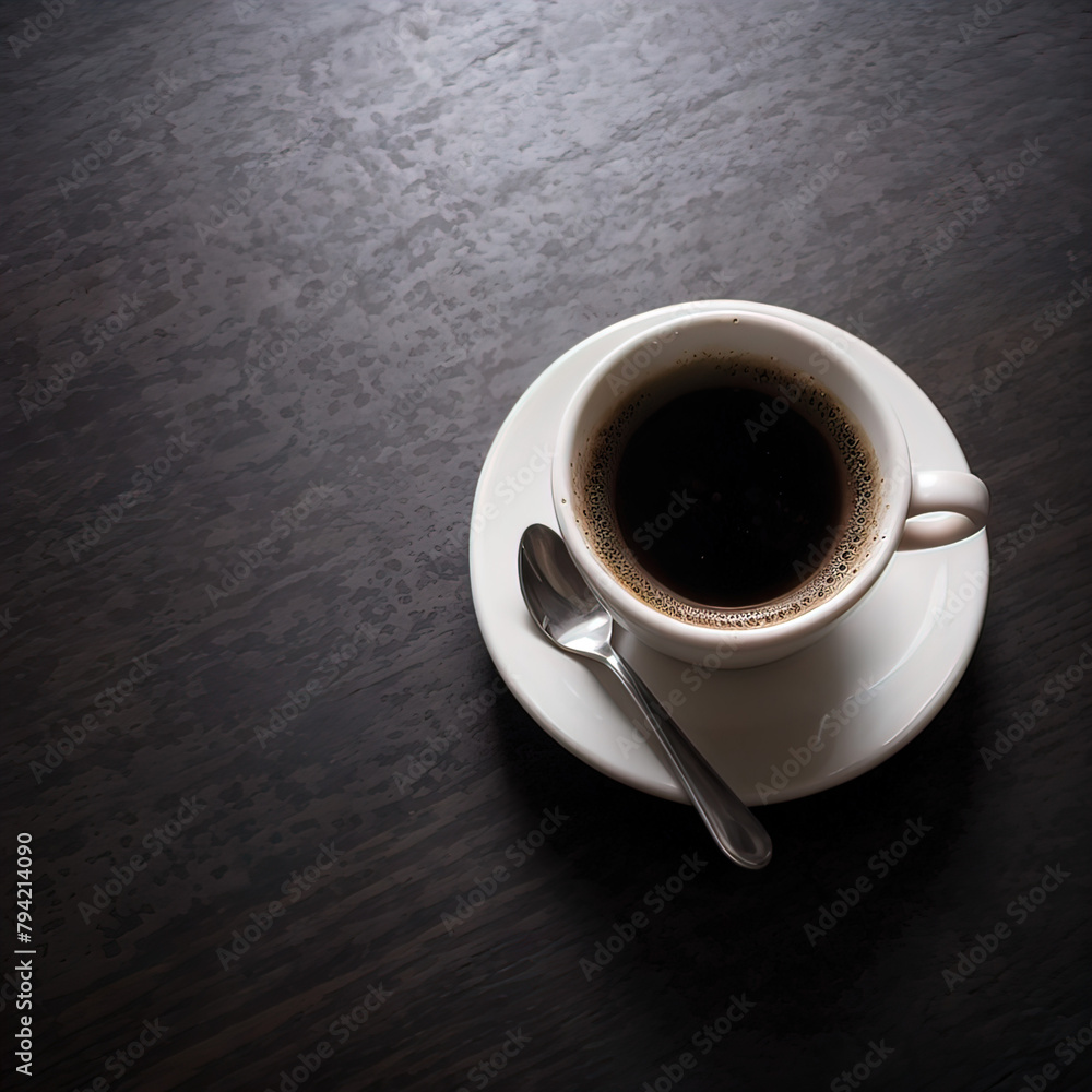 Fototapeta premium Eine Kaffeetasse auf einem Tisch