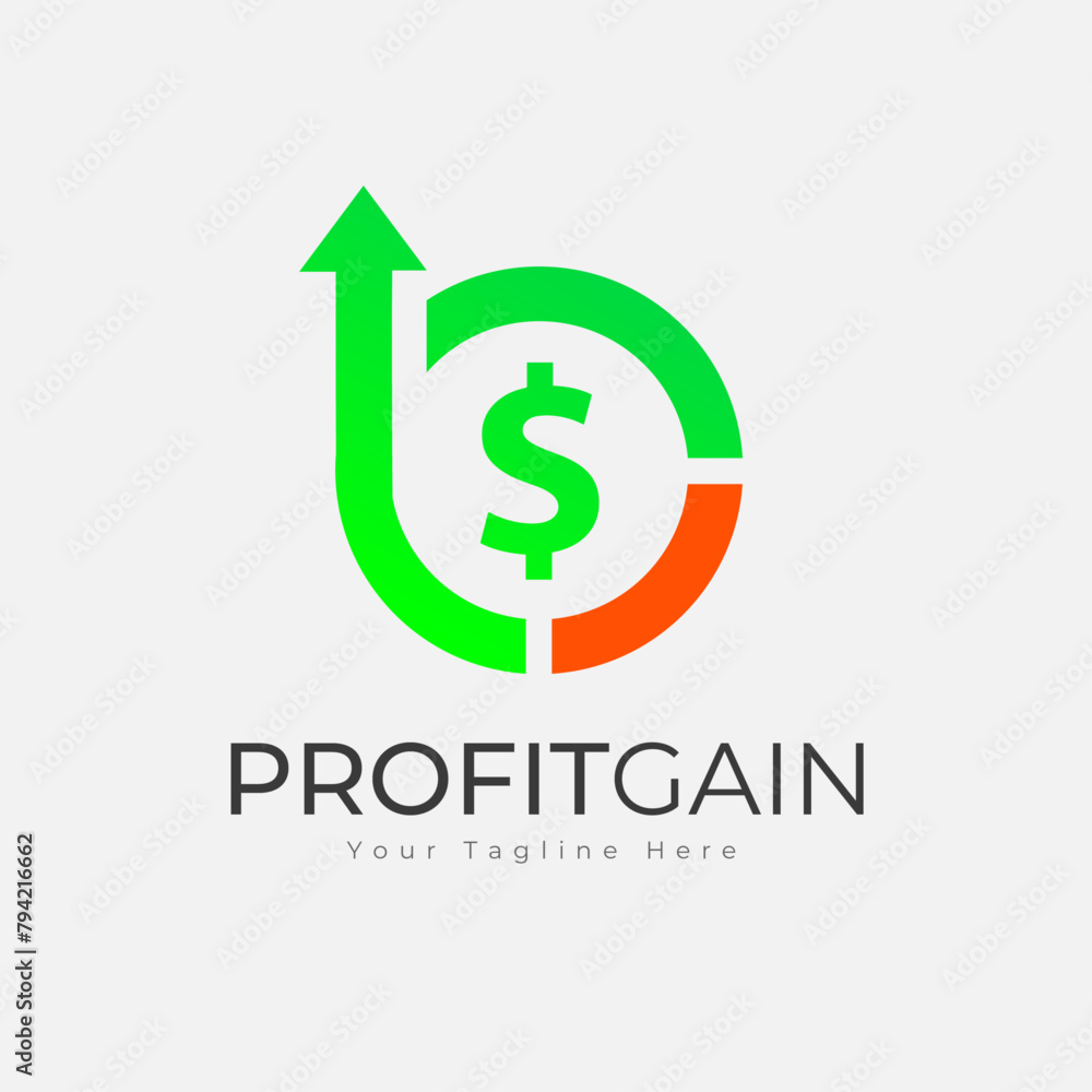 Profit Gain Logo design template - Letter S and Dollar logo Profit Gain Logo design template - Letter S and Dollar logo