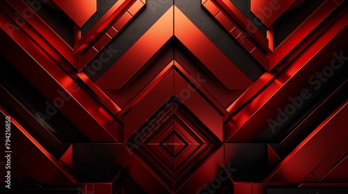 Metallic and geometric red background