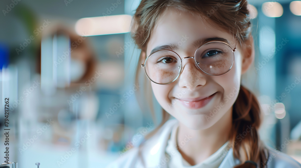 A little cute girl pharmacist in uniform like a doctor in pharmacy. Child pharmacist
A little cute girl pharmacist in uniform like a doctor in pharmacy. Child pharmacist
