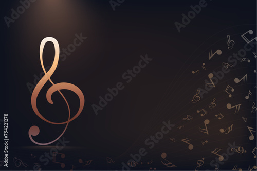 Creative musical notes wavy line design